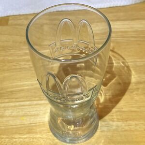 McDonald's Elevated Etched Designs‎ Logo 16oz Clear Fountain Glass VTG 1992